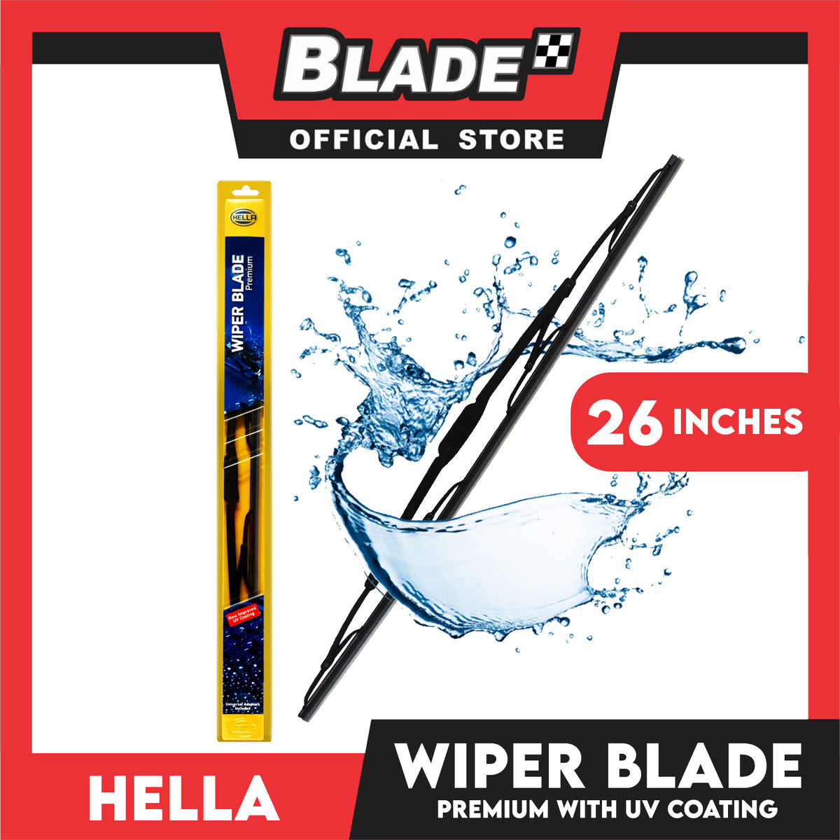 Hella Wiper Blade Premium 26'' for Subaru Outback, Hyundai Accent, Sonata, Starex, Honda Jazz, CRV, Accord, Kia Grand Carnival