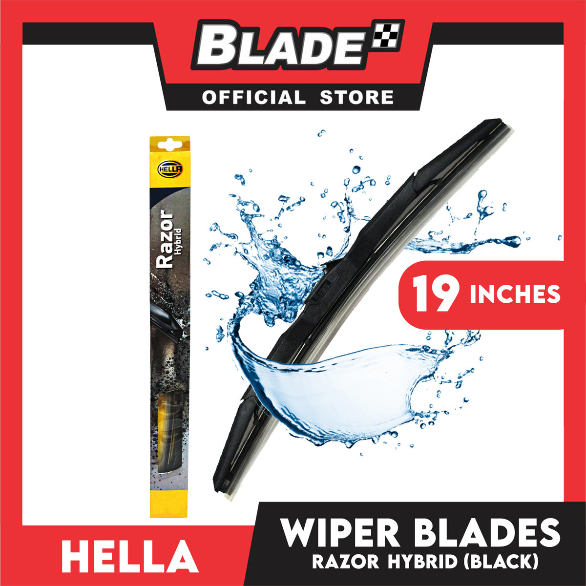 Hella Razor Hybrid Wiper Blades 19" for Ford Escape, Honda Accord, CRV, Isuzu D-Max, Mu-X, Toyota RAV4, Hilux, Fortuner, Camry, Suzuki Grand Vitara