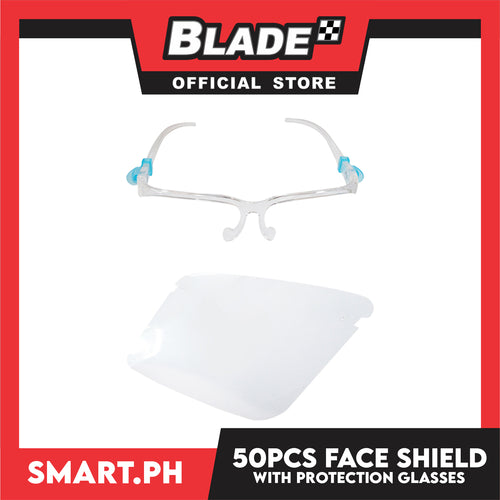 50pcs Face Shield Full Face Protective Cover Waterproof with 50-Pack Face Shield Protective Isolation Glasses