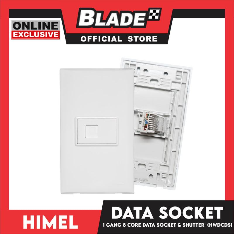 Himel 1 Gang 8 Core Data Socket + Shutter HWDCDS