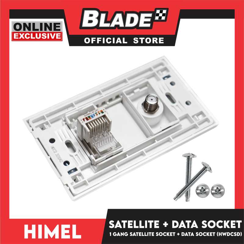 Himel 1 Gang Satellite Socket  + Data Socket HWDCSD
