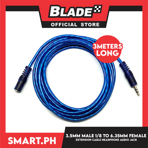 3 Meters 3.5mm Male 1/8 to 6.35mm Female Extension Cable Headphone Audio Jack for Amplifiers, Guitar, Piano, Home Theater Devices, Phone, Laptop & Headphones
