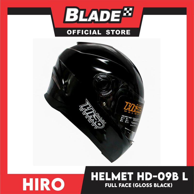 HIRO Helmet HD-09B Gloss Black (Full face) Large