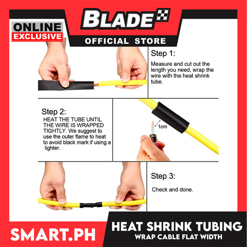 10pcs Heat Shrink Tube Wire Flat 13.0x80mm (Black) Insulated Heat Shrink Tubing Cable Wrap