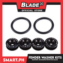 Fender Washer Kits, Bumper Protector JDM With Flat Head (Black) Universal Fit, Quick Release Fastener CNC Billet Aluminum Washer Kit For Car Bumpers Trunk Fender Hatch Lid