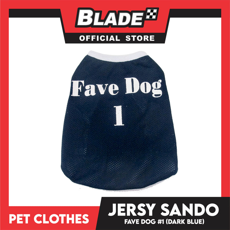 Pet Sando Dri-fit Jersey Blue DG-DF01 (Large) for Small Dog Dri-fit Breathable Jersey, Pet Sport Clothes