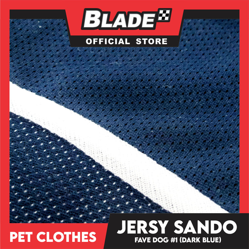 Pet Sando Dri-fit Jersey Blue DG-DF01 (Large) for Small Dog Dri-fit Breathable Jersey, Pet Sport Clothes
