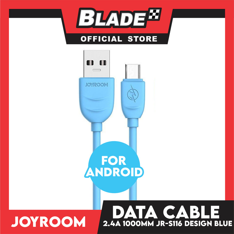 Joyroom Data Cable 2.4A 1000mm JR-S116 (Blue) High Quality Charging Cable for Android- Samsung, Huawei, Xiaomi, Oppo, Vivo and more