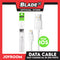 Joyroom Data Cable USB Lightning Fast Charge 1000mm JR-S118 (White) for iOS- iPhone 5,5c,5s,6,6+,6s,6s,7,7+,8,X,XR,XS MAX,11 iPad,iPad Mini 1,2 3 & 4, iPad Air and iPad 4