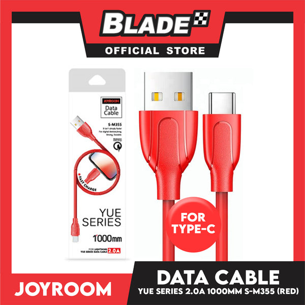 Joyroom Data Cable Yue Series USB S-M355 2.0A 1000mm Type-C (Red) for Android- Samsung, Huawei, Xiaomi, Oppo, Also Compatible to other Various Digital Devices