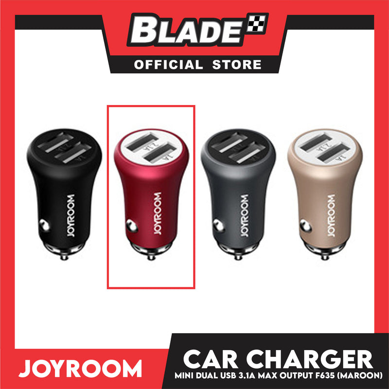 Joyroom Car Charger Mini 3.1A 2USB F635 for Android & iOS- Samsung, Huawei, Xiaomi, Oppo, iPhone series, iPad Series, Also compatible to other various digital devices.