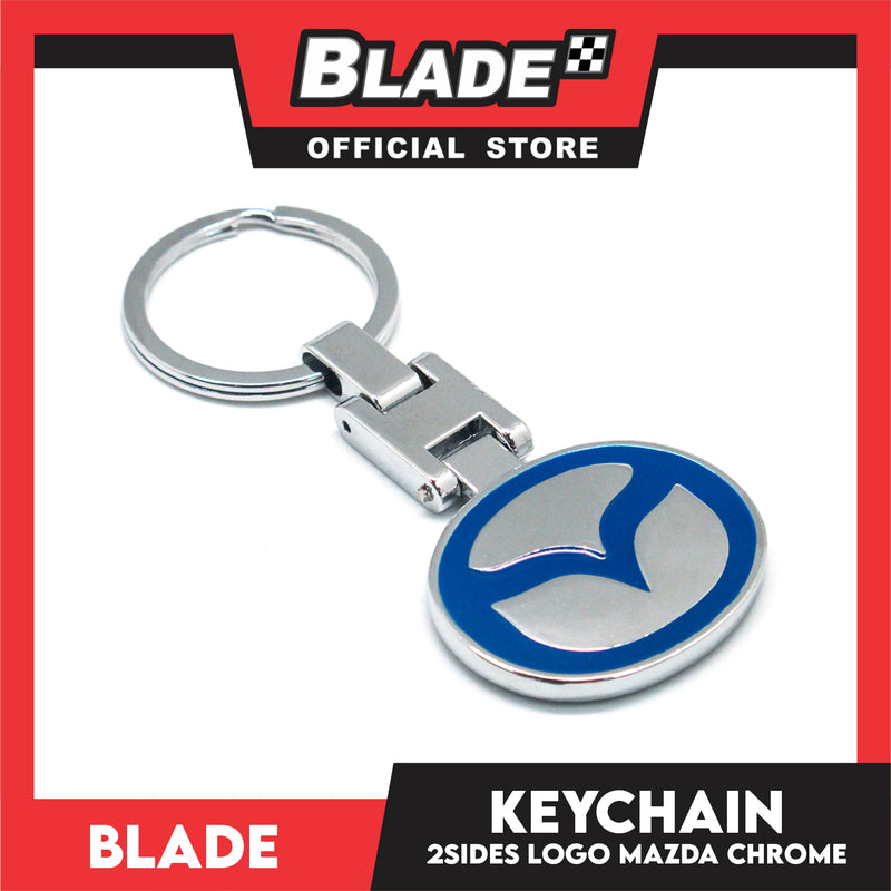 Blade Keychain Logo 2 Sides Mazda Chrome (Blue)