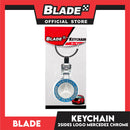 Blade Keychain Logo 2 Sides Mercedes Benz Chrome (Blue)