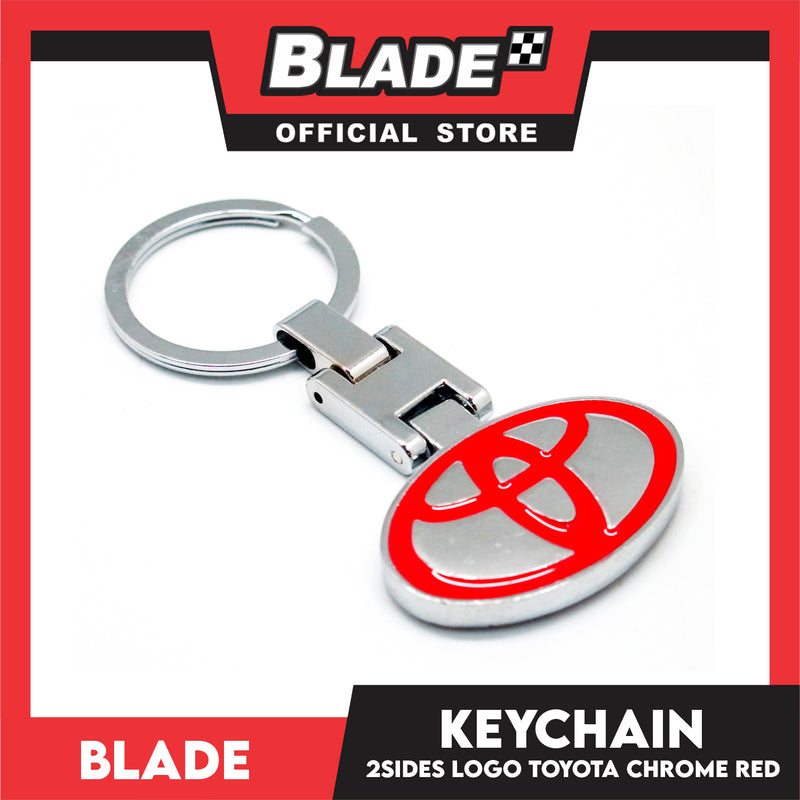 Blade Keychain Logo 2 Sides Toyota Chrome (Red)
