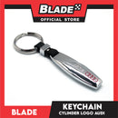 Blade Car Chrome Logo Cylinder Key Ring Key Chain Stainless Steel with Metal Hook (Audi) Car Logo Key Chain