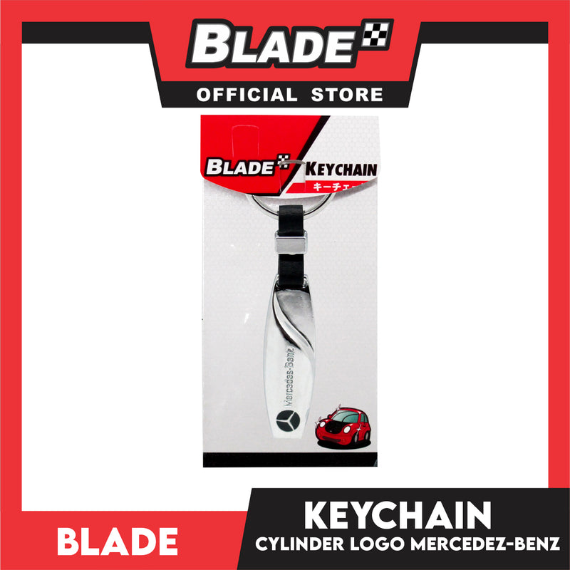 Blade Keychain Logo Cylinder Mercedes Benz Chrome