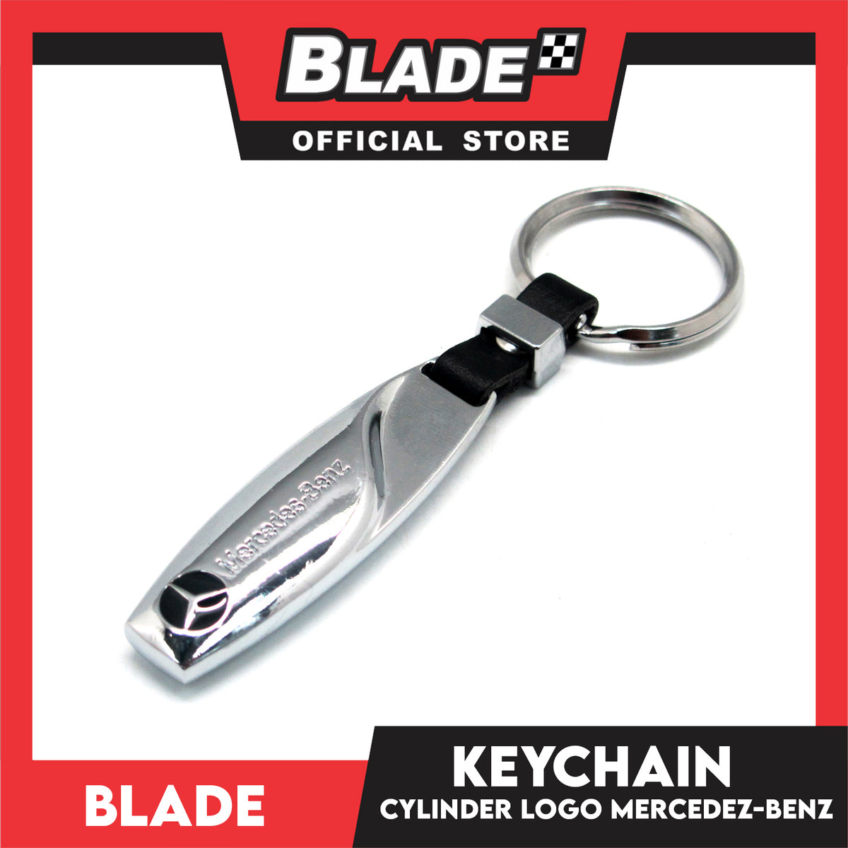 Blade Keychain Logo Cylinder Mercedes Benz Chrome