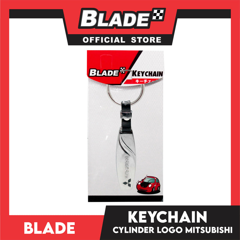 Blade Keychain Logo Cylinder Mitsubishi Chrome
