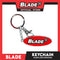 Blade Car Chrome Logo Key Ring Key Chain Stainless Steel with Metal Hook (Blade) Logo Key Chain