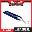 Blade Keychain Cloth Tag Honda Blue and Black