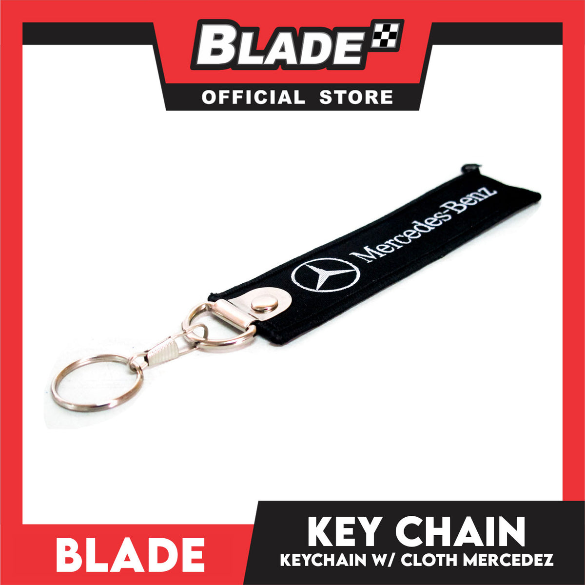 Blade Keychain Key Tag Lanyard with Metal Hook Key Ring Attachment (Mercedes-Benz Design)