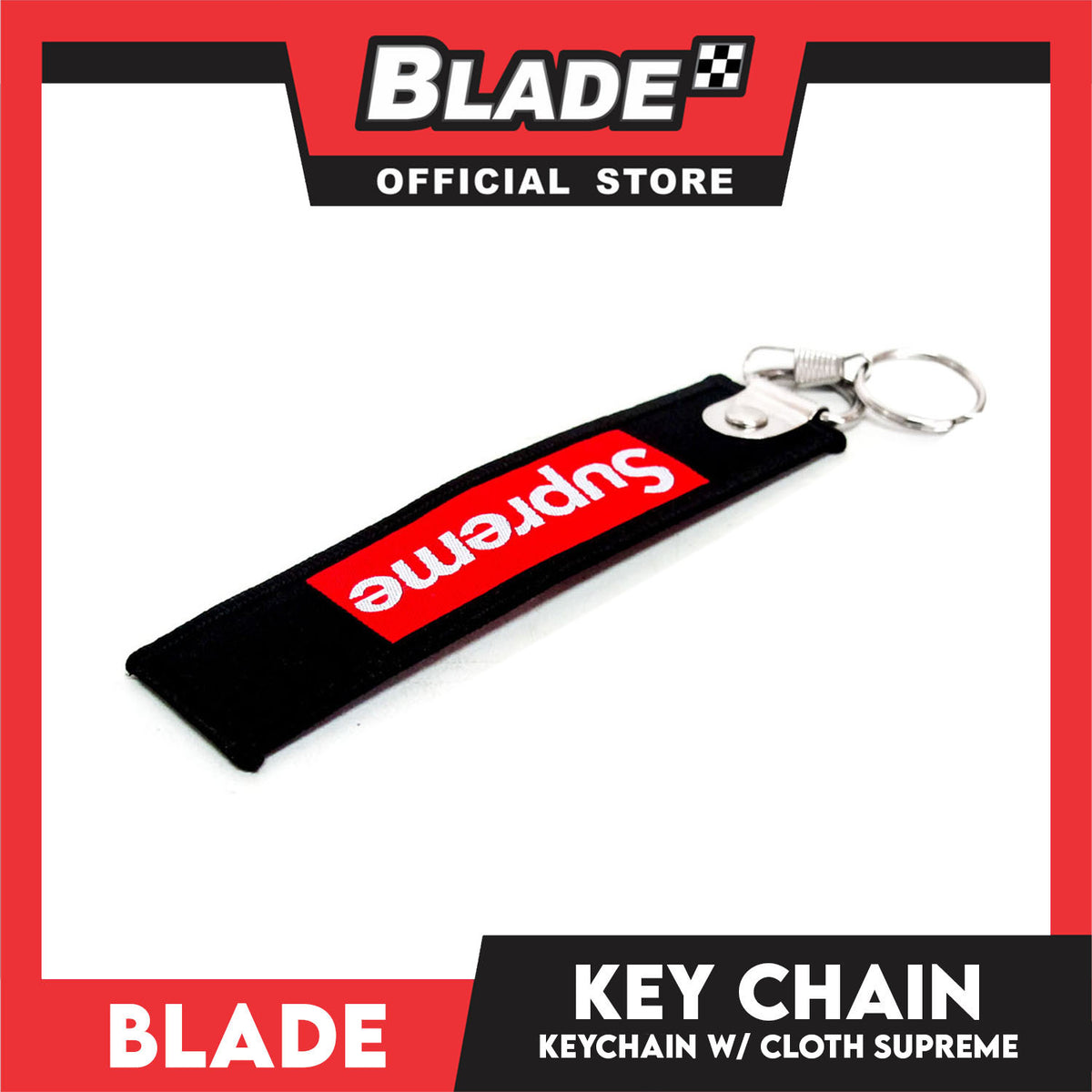 Blade Keychain Key Tag Lanyard with Metal Hook Key Ring Attachment (Supreme Design)