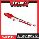 12'' Premium Kitchen Tongs Stainless Steel with Silicone Tips for Barbecue, Cooking and Picnic