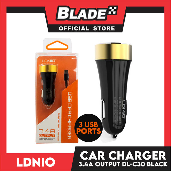 Ldnio Car Charger 3.4A Output USB DL-C30 (Black) for Android & iOS Devices