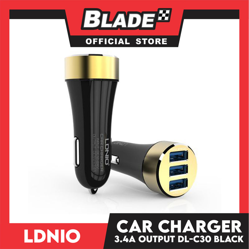 Ldnio Car Charger 3.4A Output USB DL-C30 (Black) for Android & iOS Devices
