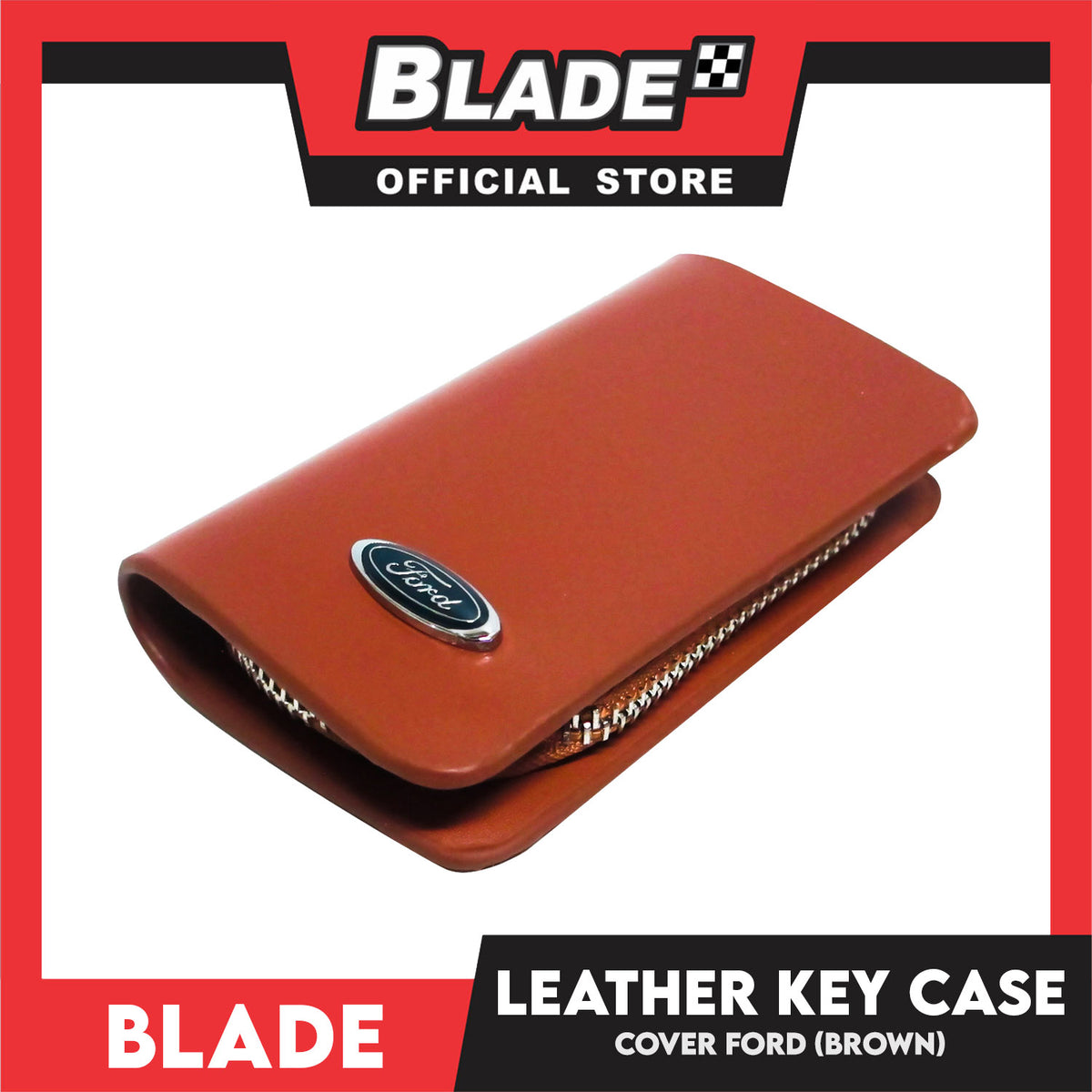 Genuine Leather Key Cover Honda Brown
