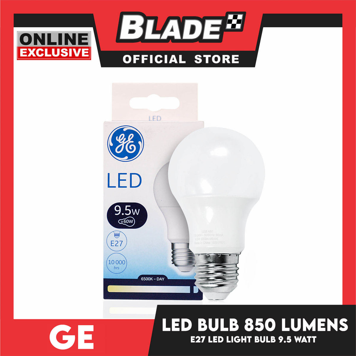 GE Led Bulb E27 6500K Daylight 9.5W with ICC Quality Mark