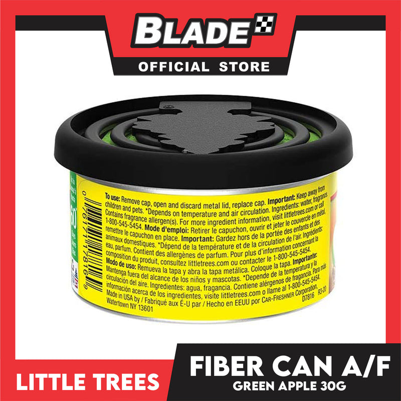 Little Trees Fiber Can Air Freshener 30g (Green Apple) Fiber Can Provides a Long-Lasting Scent for Auto or Home