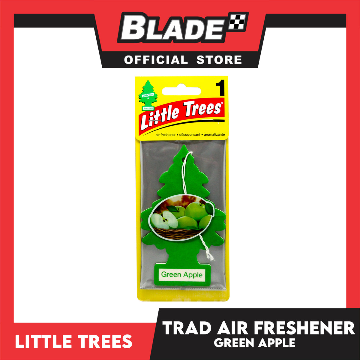 Little Trees Car Air Freshener 10316 (Green Apple) Hanging Tree Provides Long Lasting Scent