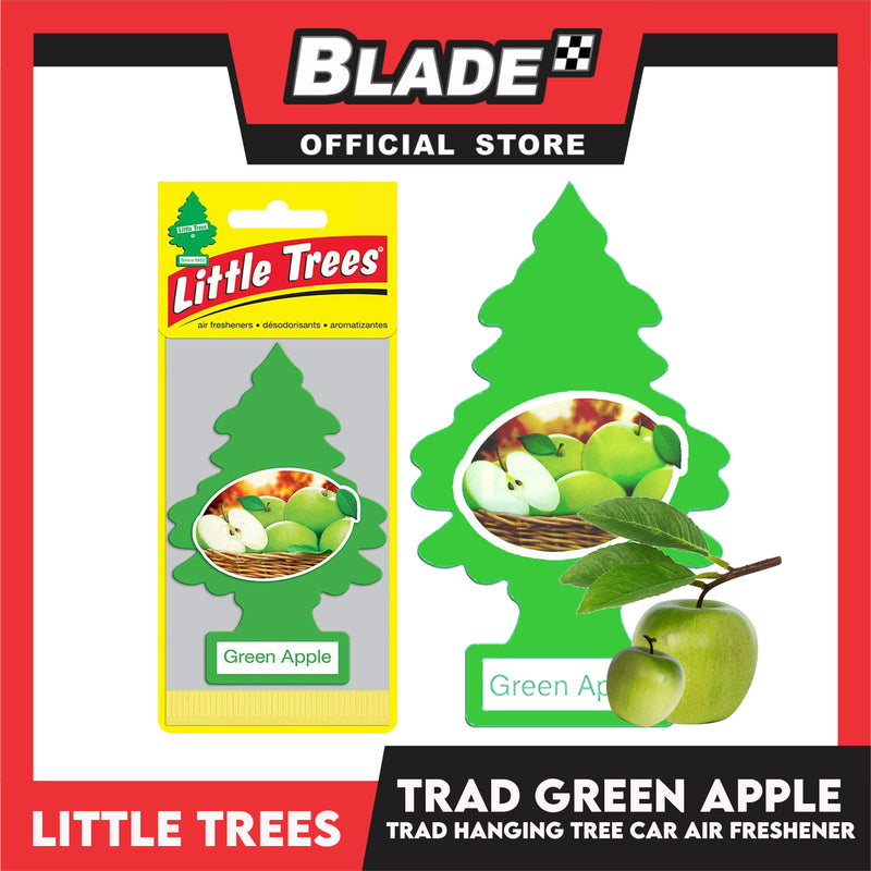 6pcs Little Trees Car Air Freshener 10316 (Green Apple) Hanging Tree Provides Long Lasting Scent