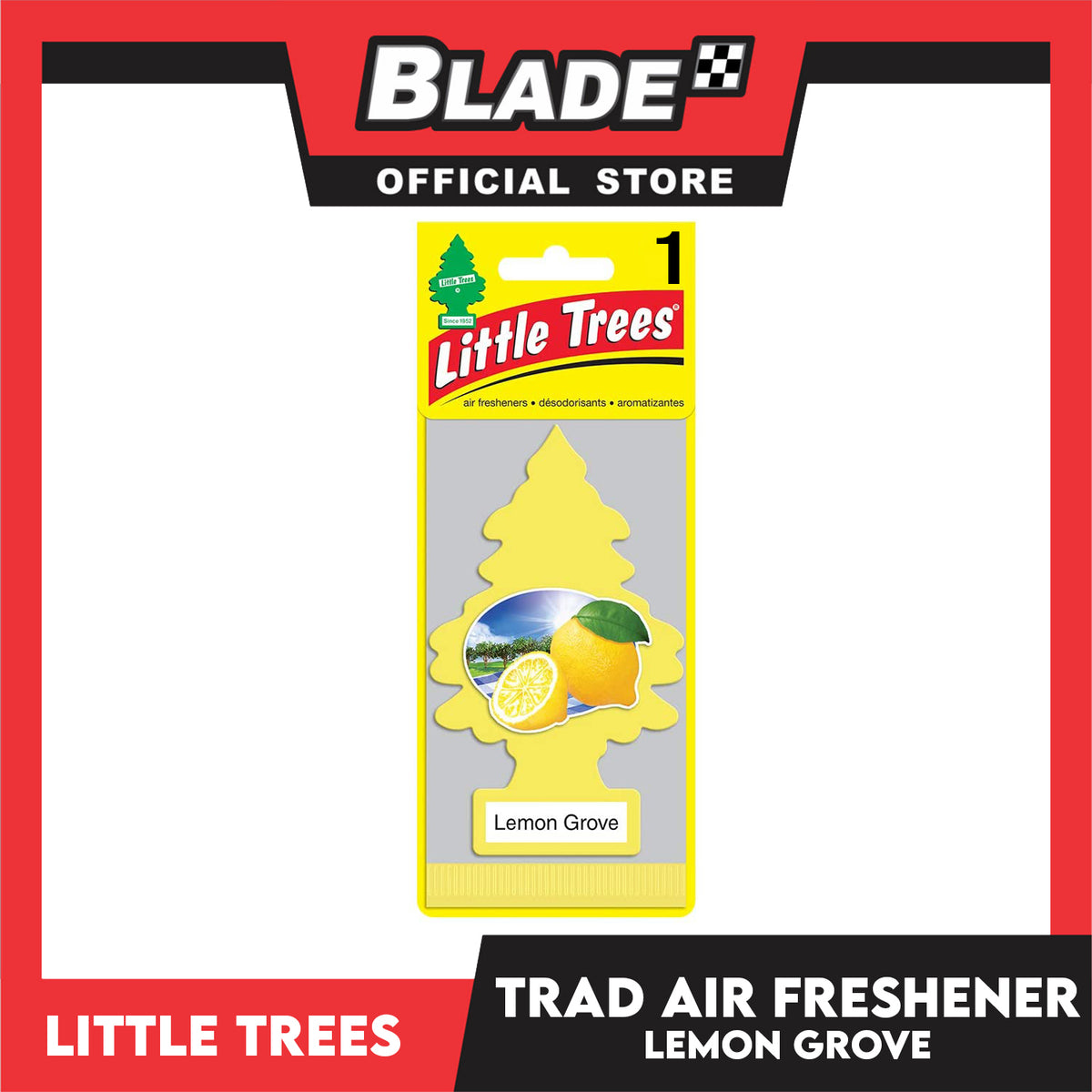 Little Trees Car Air Freshener 10594 Lemon Grove - Little Hanging Tree Provides Long Lasting Scent for Auto or Home
