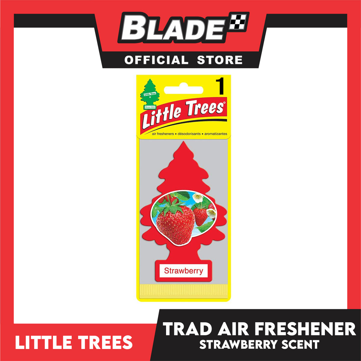 Little Trees Car Air Freshener 10312 Strawberry - Little Hanging Tree Provides Long Lasting Scent for Auto or Home