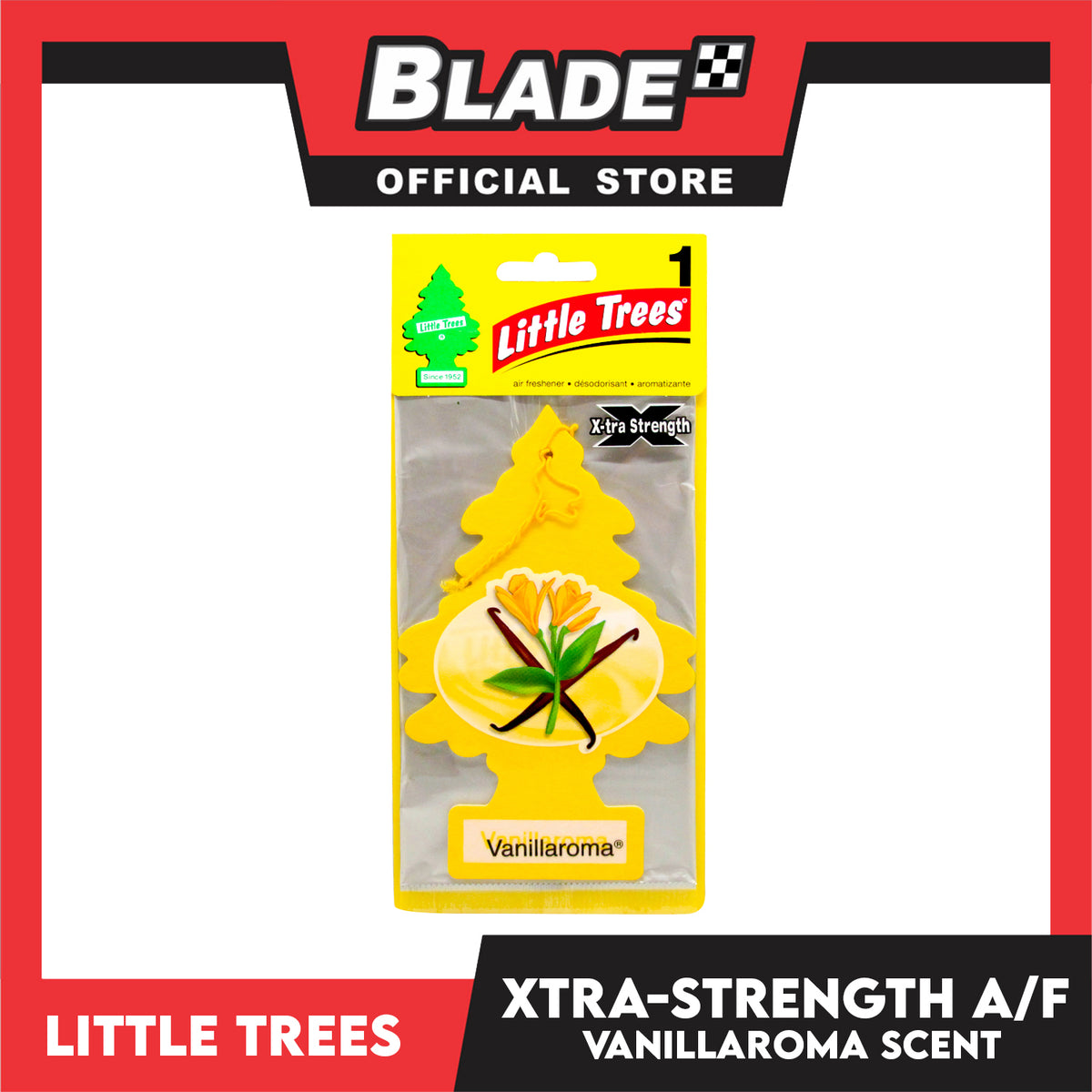 Little Trees Car Air Freshener X-tra Strength 10605 (Vanillaroma) Hanging Tree Provides Long Lasting Scent