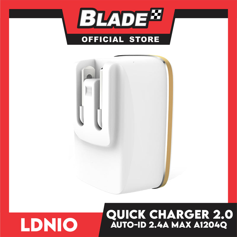 Ldnio Quick Charger 2.4A Auto-ID with Micro-USB Cable A1204Q Support for Android Samsung, Huawei, Xiaomi, Oppo and IOS iPhone series, iPad Series