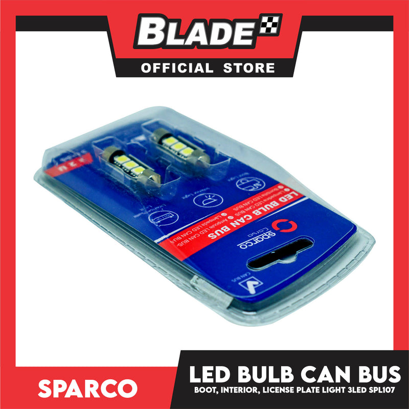 Sparco Led Bulb Can Bus SPL107 3LEDS Used for Boot Light, Interior Light & License Plate Light