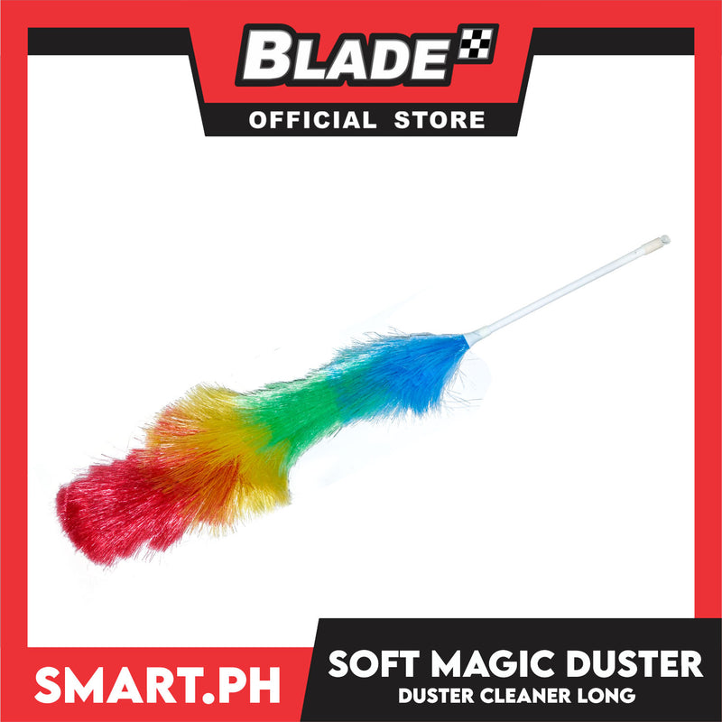 Soft Magic Feather Duster Long Size And Colorful Colors Anti Static Car Home Window Cleaner, Plastic Handle 58cm