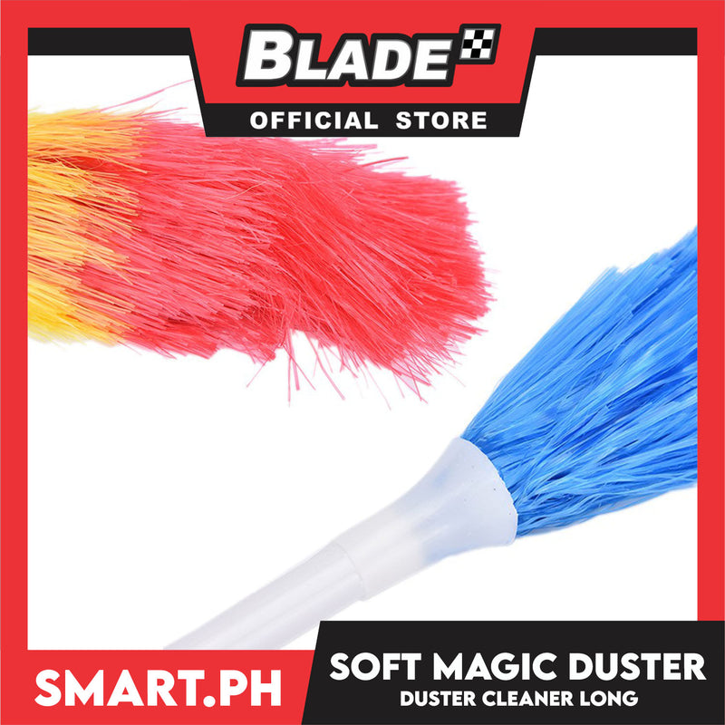 Soft Magic Feather Duster Long Size And Colorful Colors Anti Static Car Home Window Cleaner, Plastic Handle 58cm