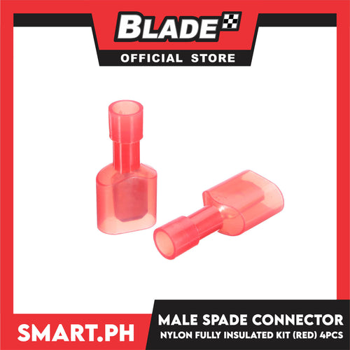 4pcs Male Spade Connector With Cover 22-18 AWG (Red) Wire Connectors, Self-stripping Quick Splice Electrical Wire Terminals