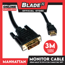 Manhattan Monitor Cable HDMI Male / DVI-D 24 + 1 Male 3.0m / 10 Feet Gold Plated Contacts