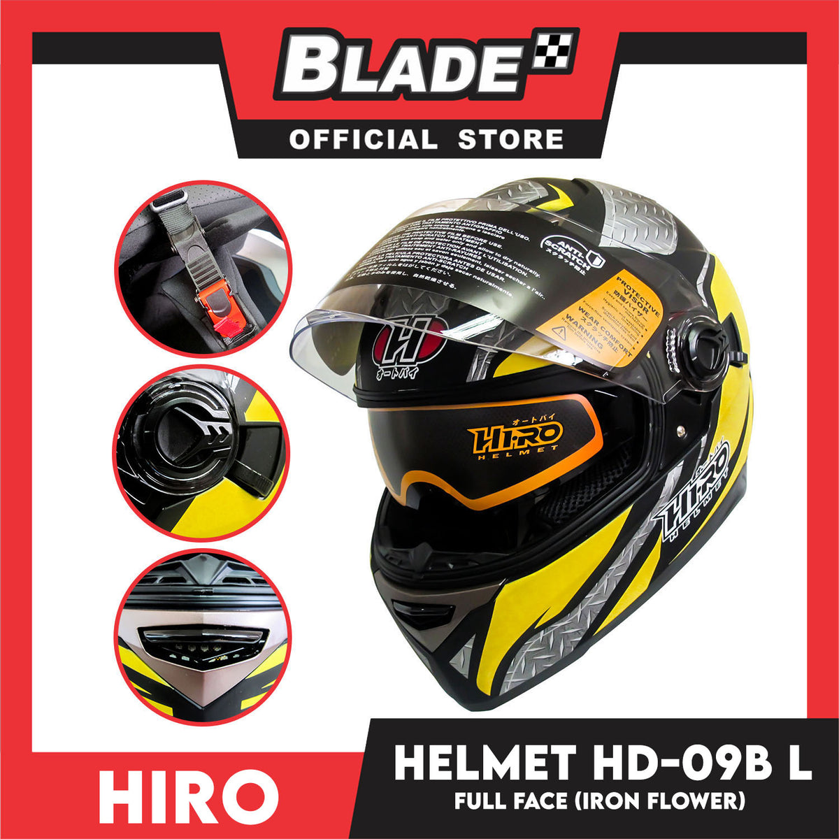 HIRO Helmet HD-09B Iron Flower (Full Face) Large