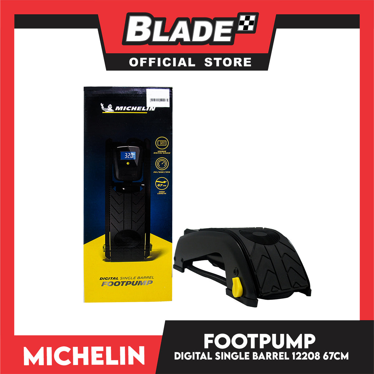Michelin Digital Single Barrel Footpump 12208