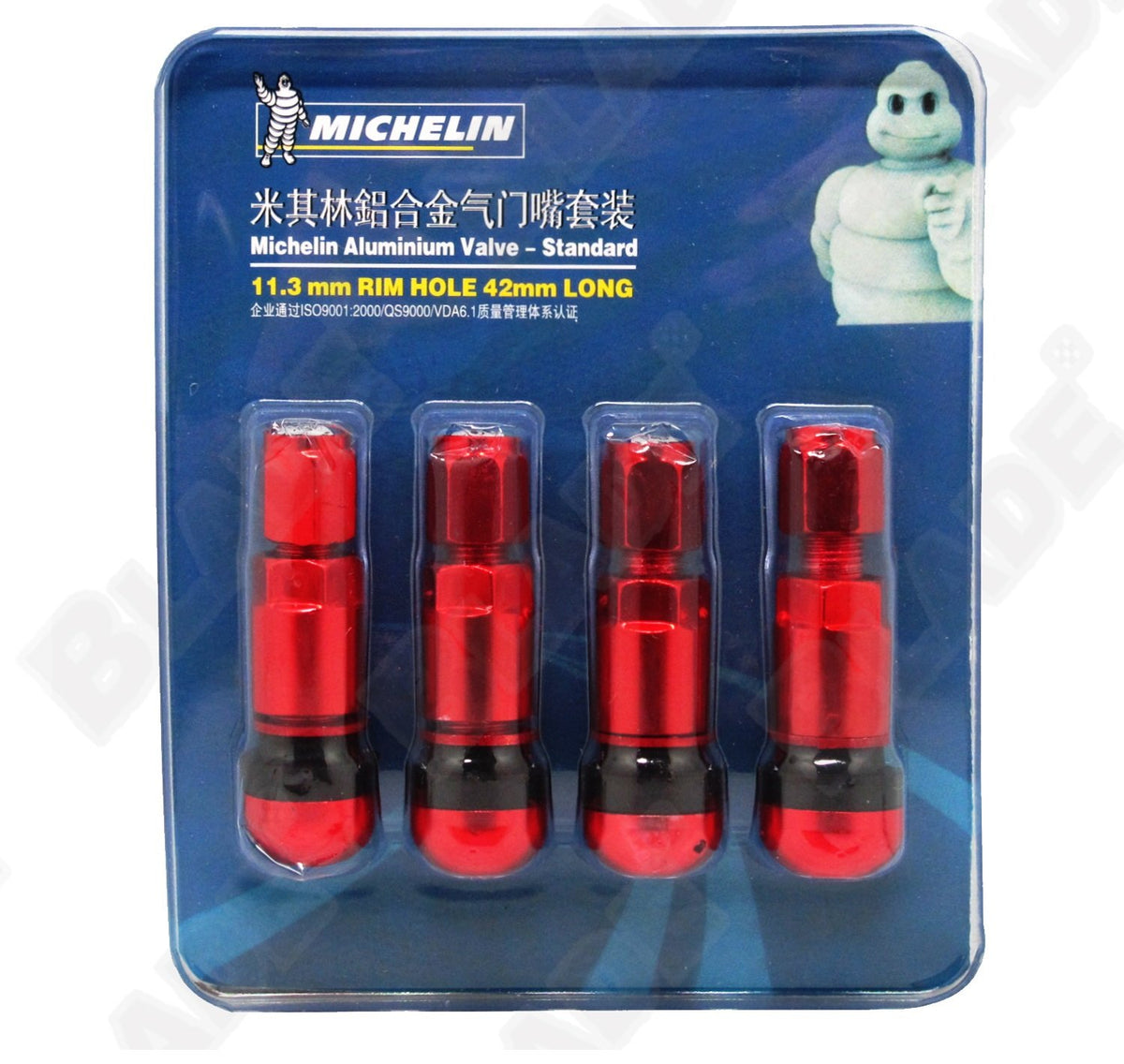 Michelin Aluminum Tire Valve-Standard Red