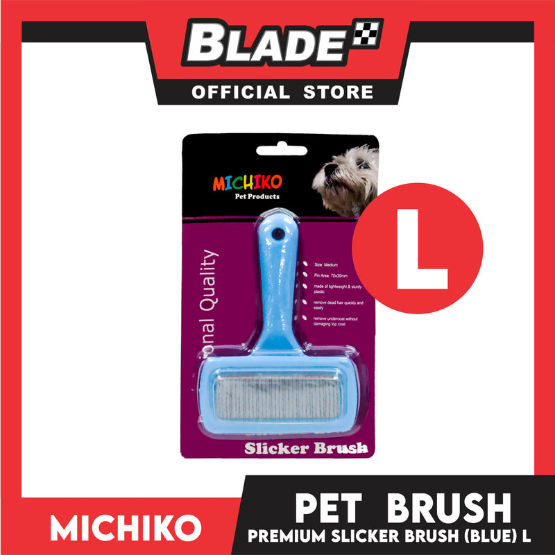 Michiko Slicker Brush Blue Color (Large) Pet Brush, Pet Grooming