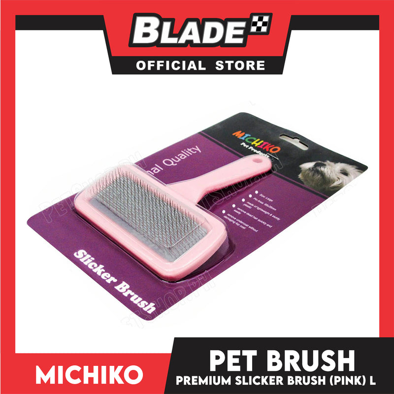 Michiko Slicker Brush Pink Color (Large) Pet Brush, Pet Grooming