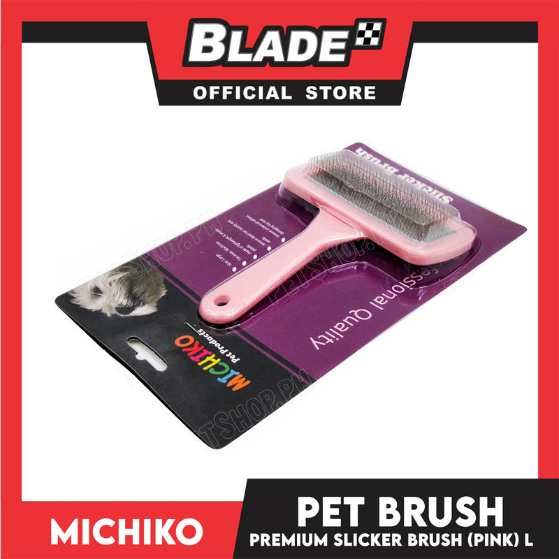 Michiko Slicker Brush Pink Color (Large) Pet Brush, Pet Grooming