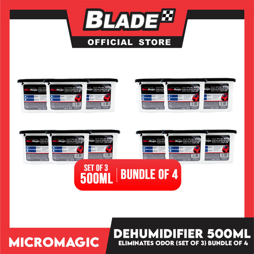 12pcs Micromagic Dehumidifier 500ml -Eliminates Musty Odor, Suitable for your car & closets